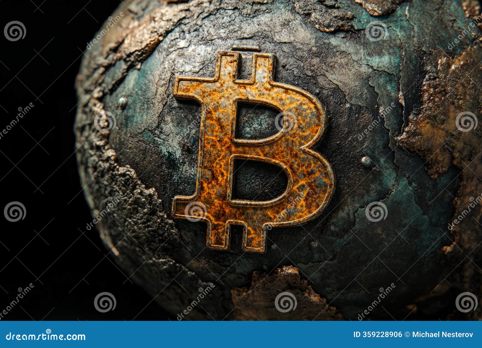 Rusty Bitcoin Symbol is Burning on a Destroyed Planet Earth Highlighting  Cryptocurrency S Impact on Environment and Future Stock Photo - Image of  earth, rust: 359228906
