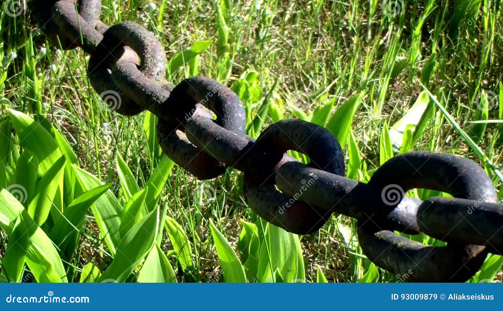 Rusty Black Heavy Cast Iron Chain. Stock Video - Video of chain, close:  93009879