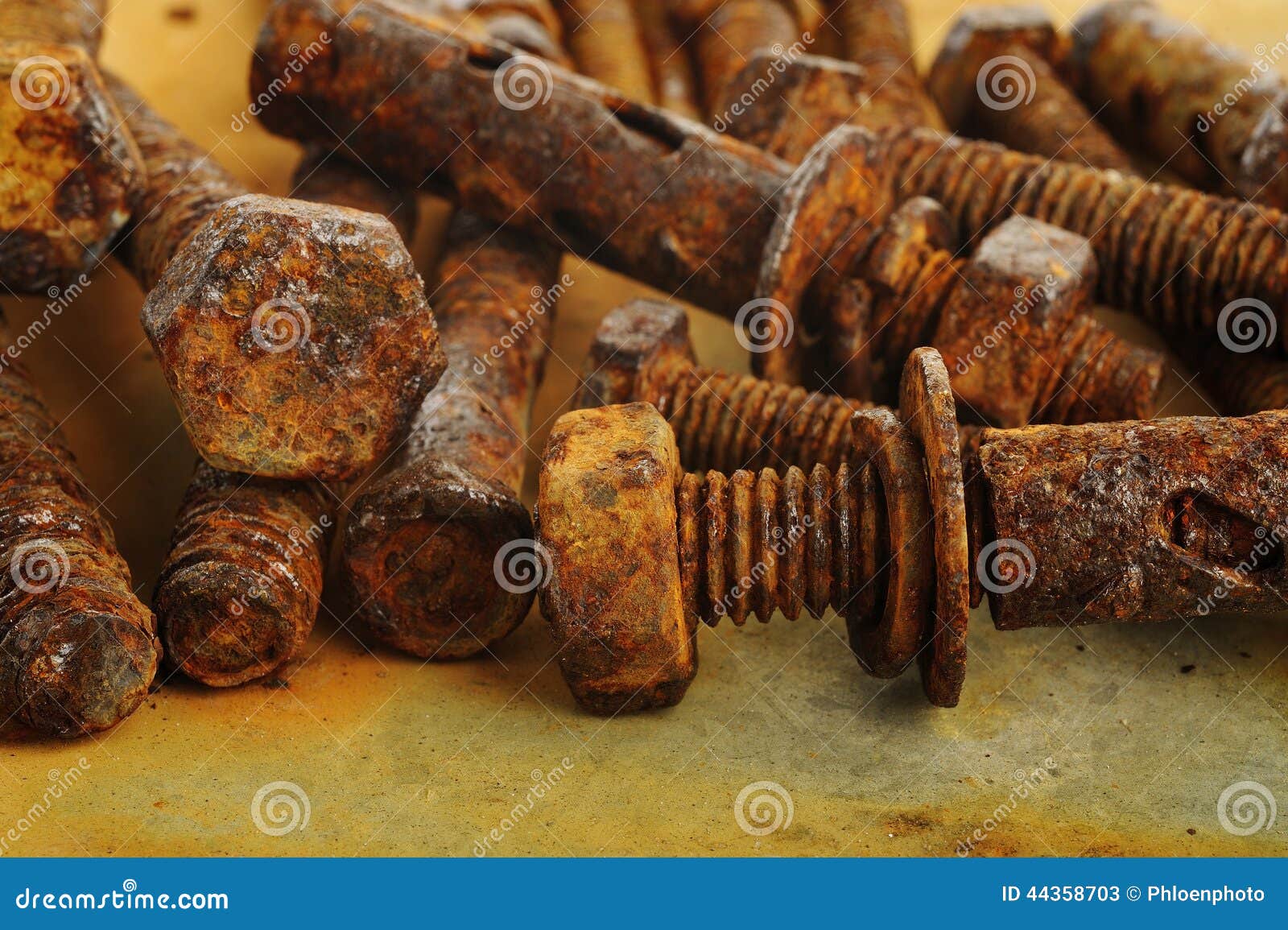 Rusty bolt and nuts stock image. Image of metallic, tighten 44358703