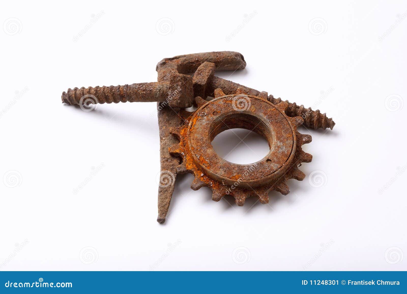 Rusty bolts and cogwheel stock image. Image of engineering 11248301
