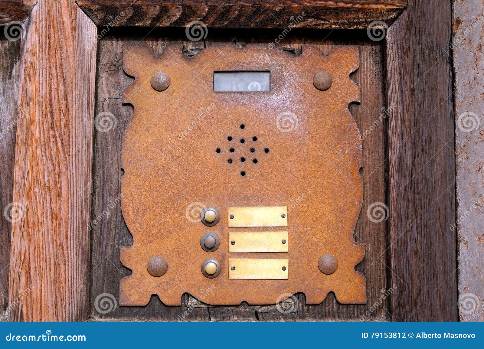 rusty building intercom - verona italy