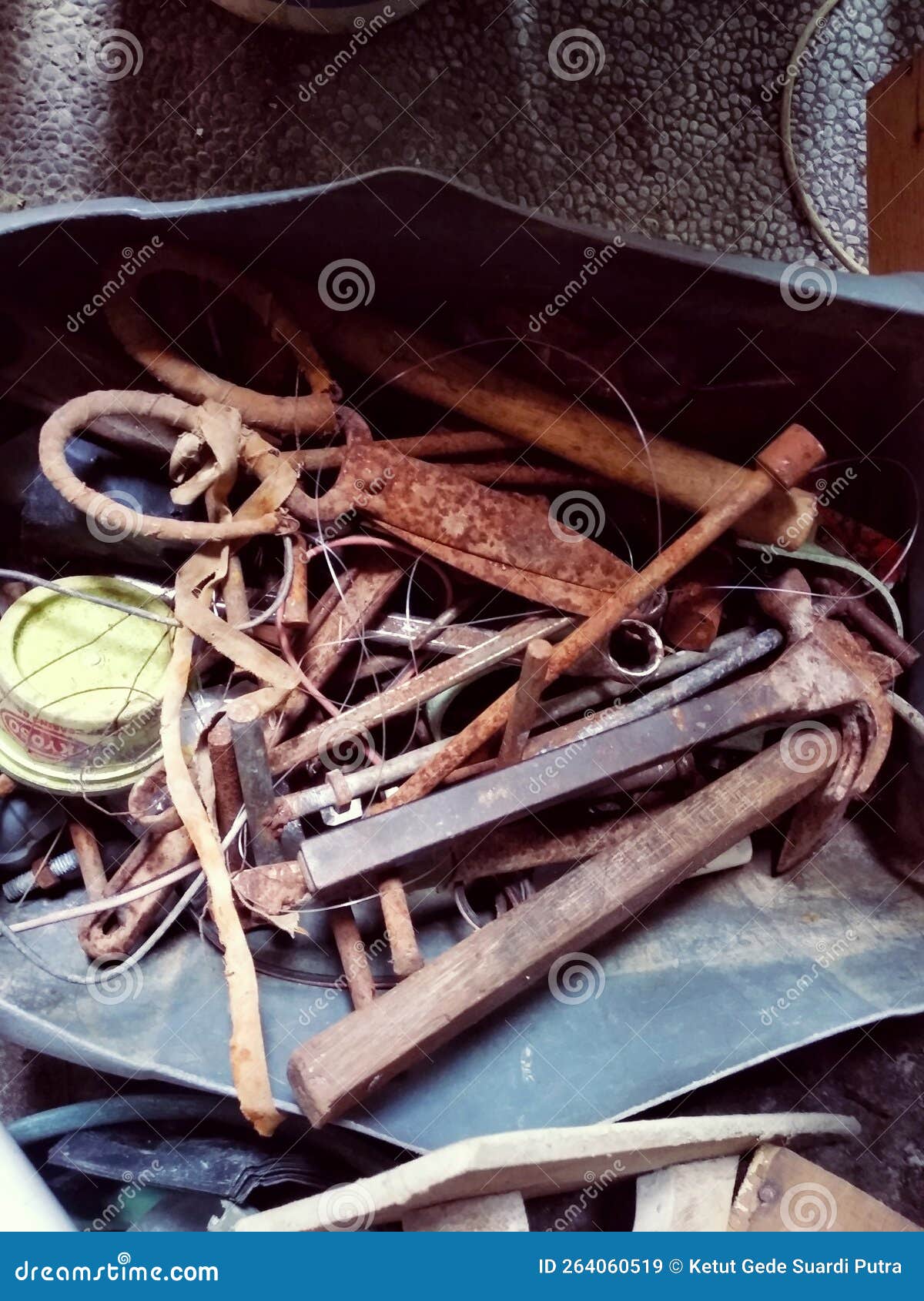 Rusty Carpentry Tools in the Tool Box Stock Image Image of wheel
