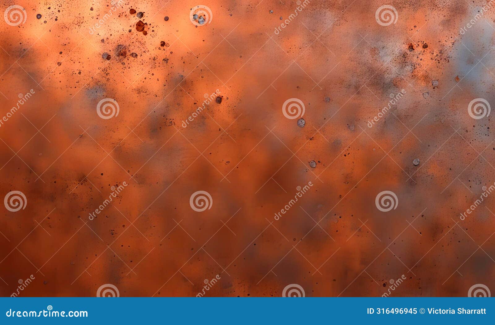 rusty copper metal background with spots oxidation