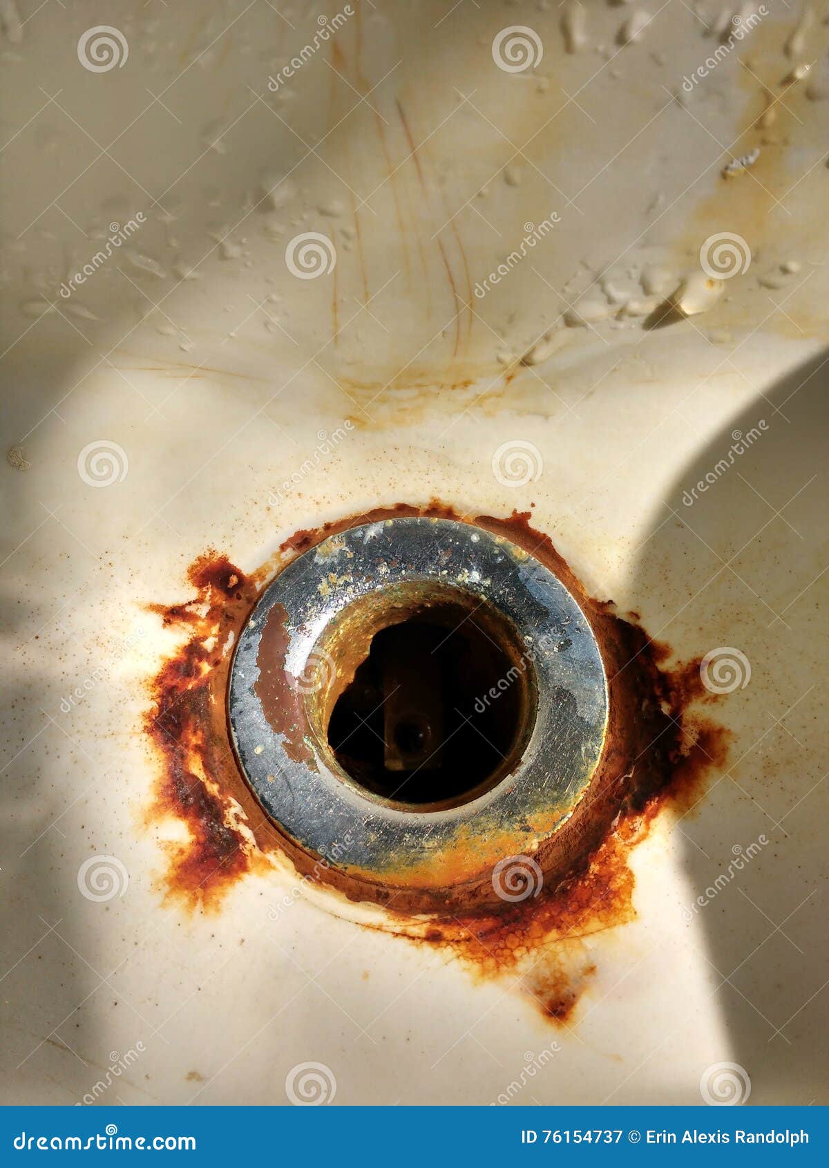 Rusty Drain In An Old Porcelain Sink Stock Image Image Of