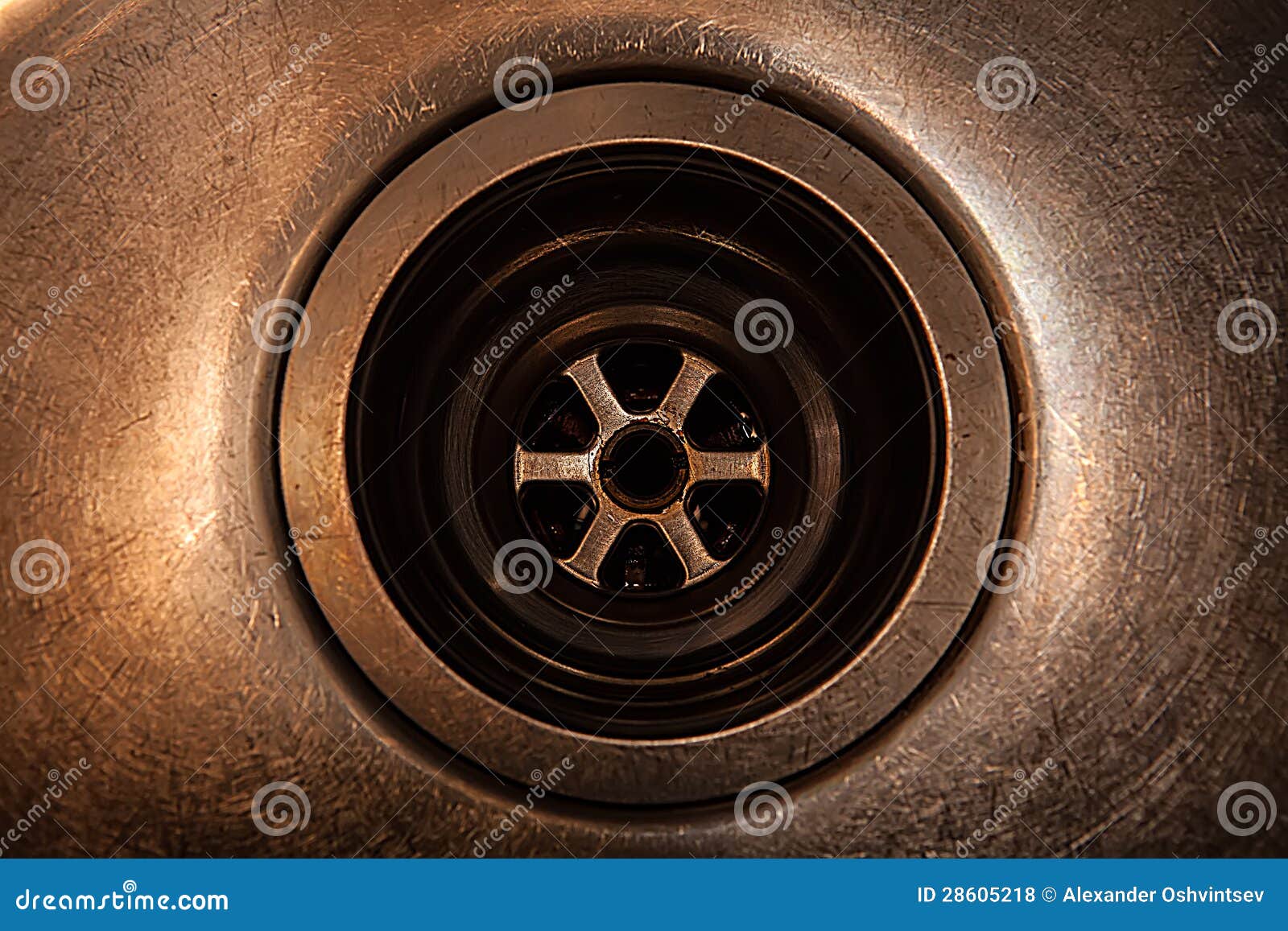 Rusty drain in the sink stock photo. Image of brown, grate 28605218