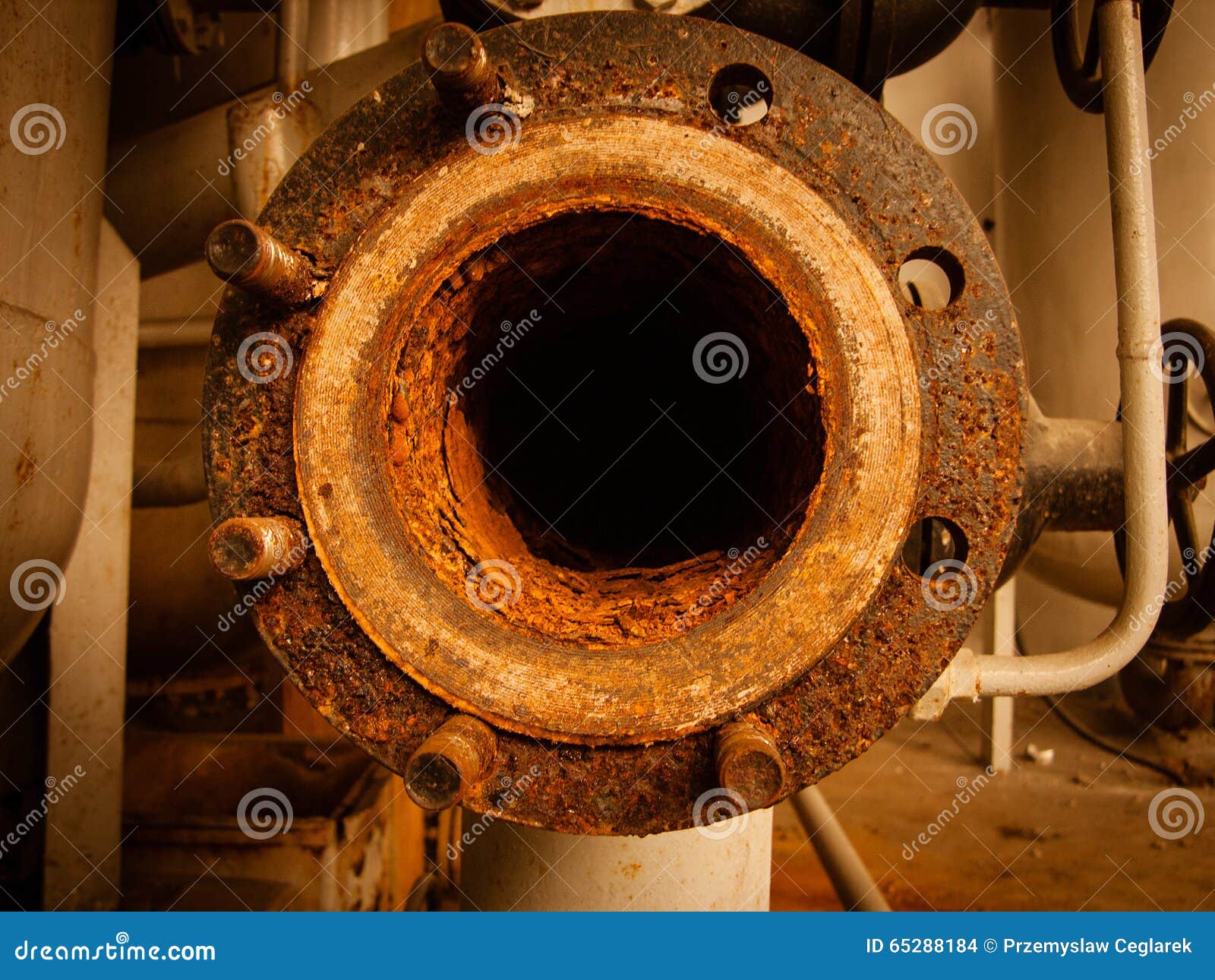 Rusty flange stock photo. Image of tube, bolt, flange 65288184