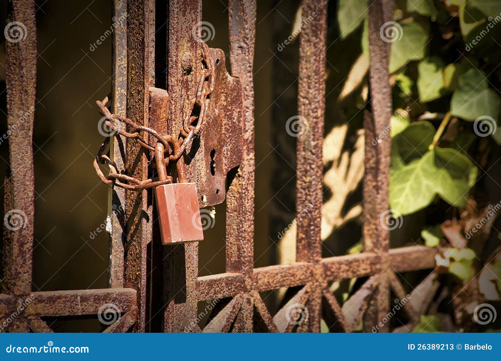 Rusty gate stock image. Image of scroll, wrought, lock 26389213