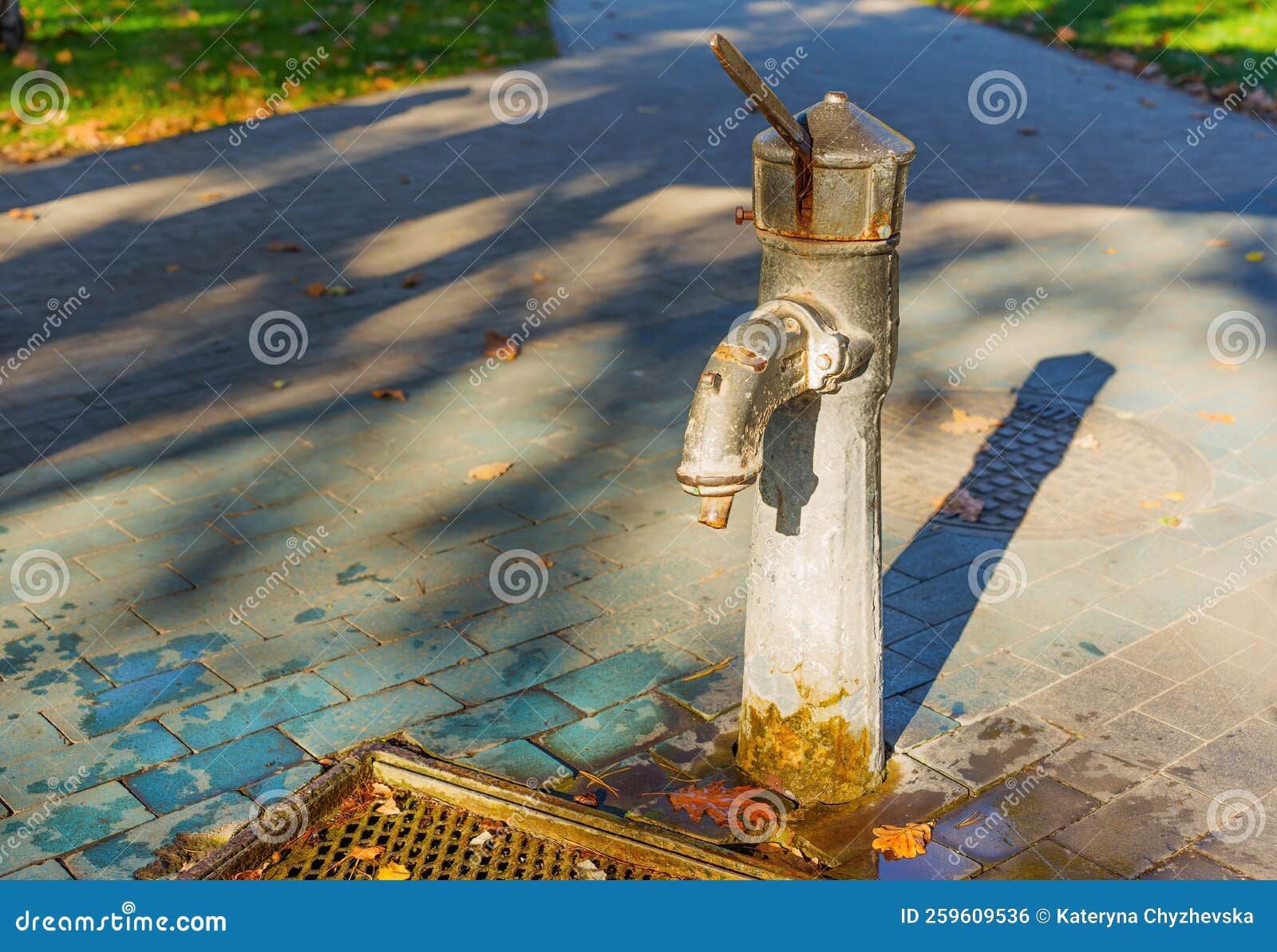 Rusty Hand Pump of the Public Water Well Stock Photo Image of