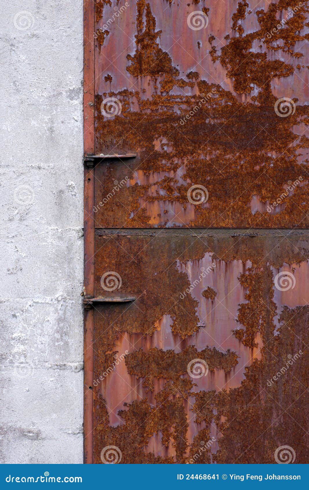 Rusty metal door stock image. Image of white, cement 24468641