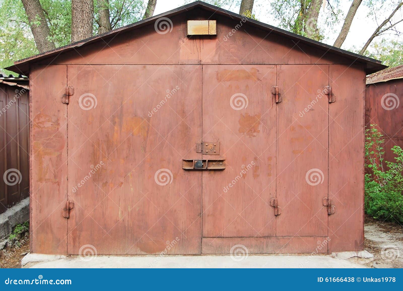 Rusty metal garage stock photo. Image of metal, property 61666438