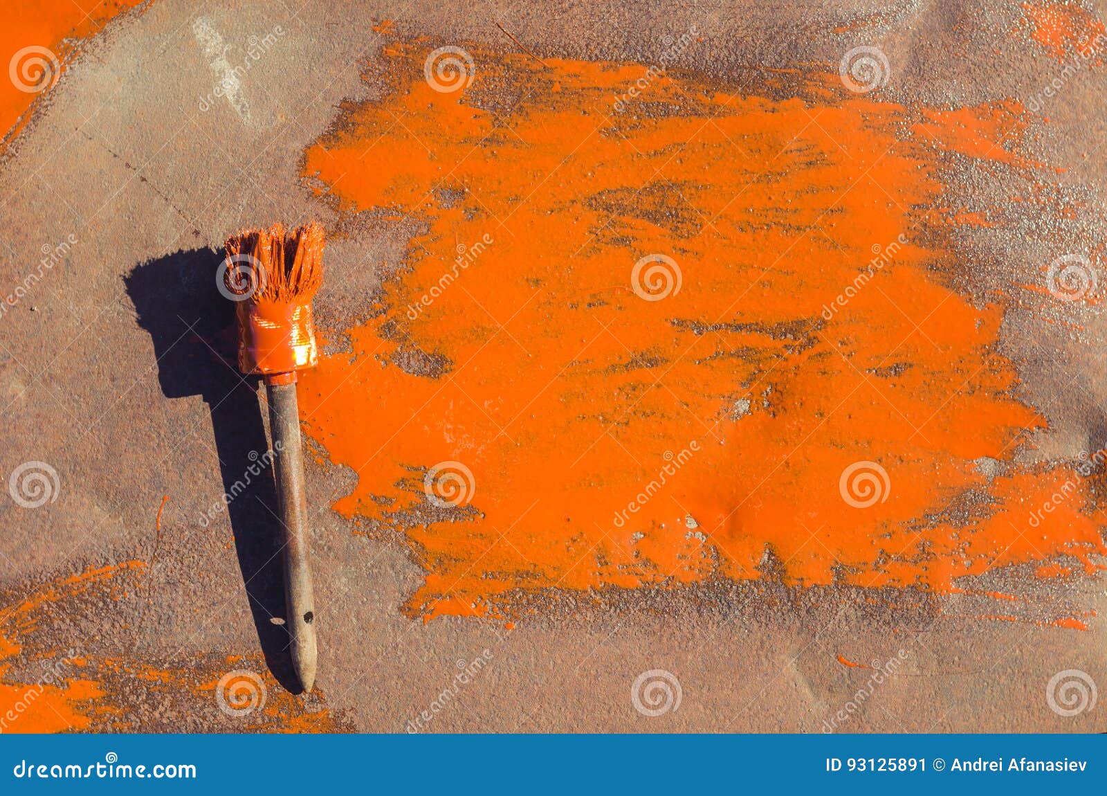 Rusty Metal Painting with Brush Stock Image Image of plate, paint