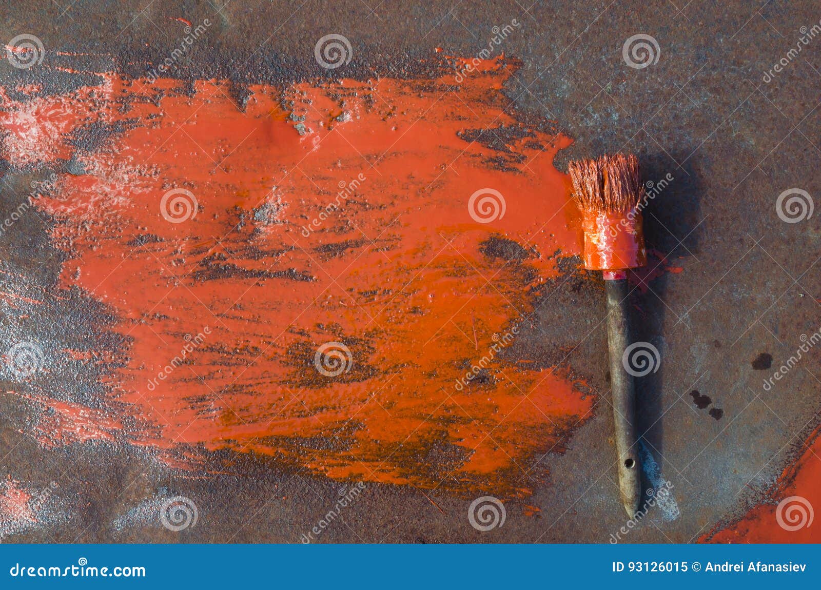 Rusty Metal Painting with Brush Stock Image Image of abstract