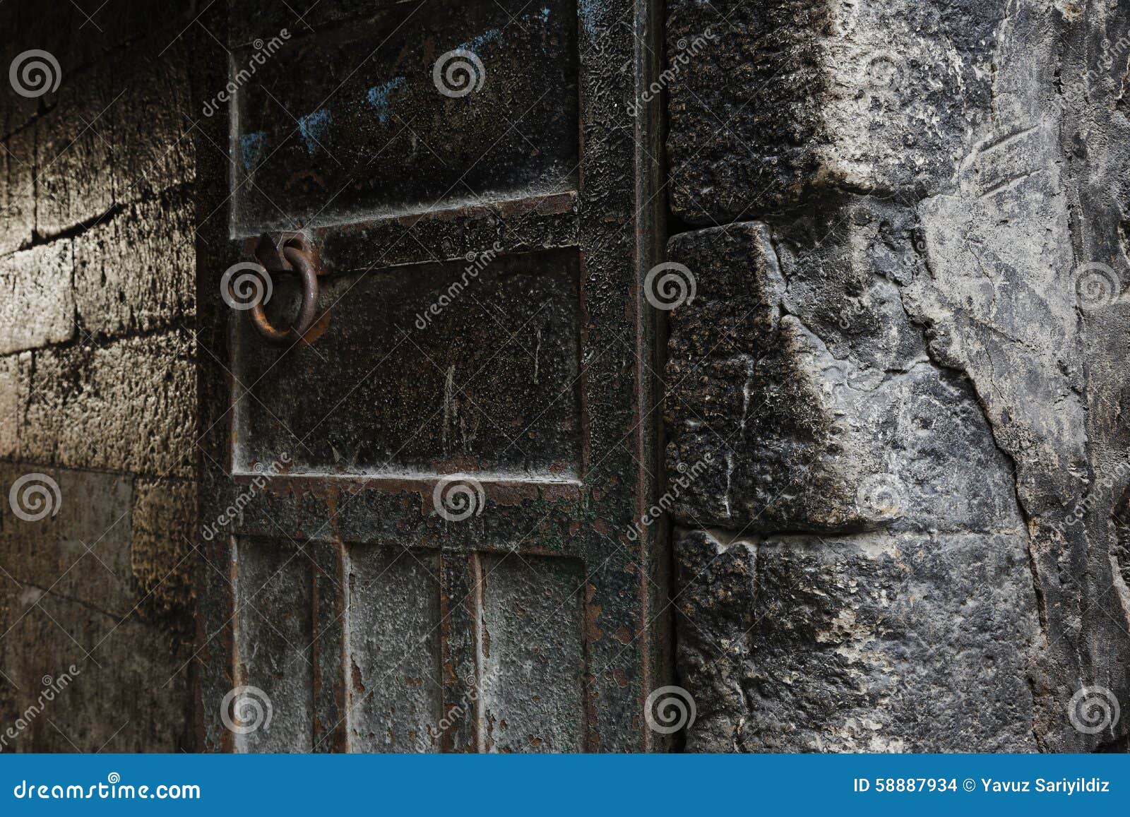 Rusty Metal and Stone Wall Backgrounds Stock Photo - Image of antique ...