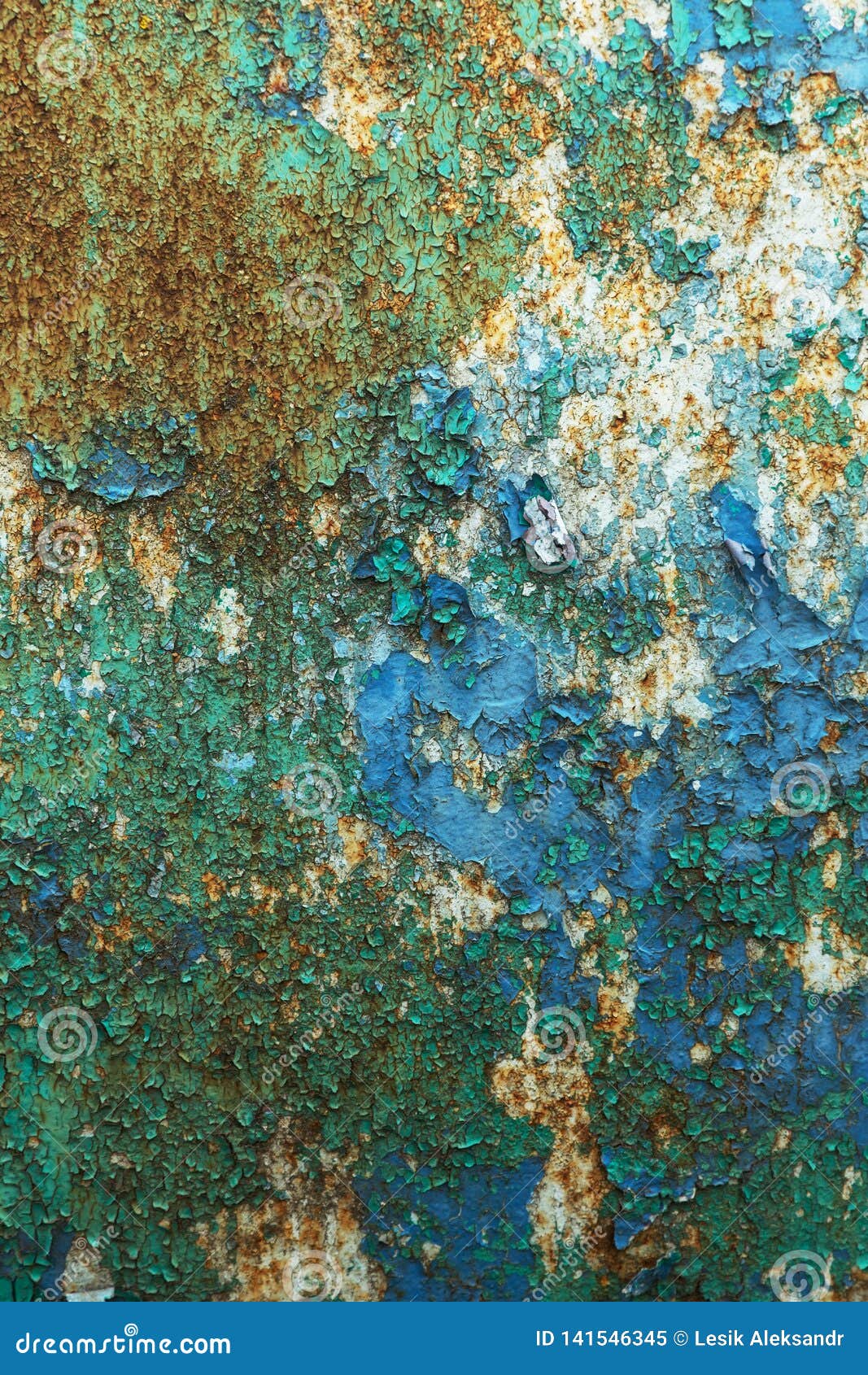 Rusty Metal Wall, Old Iron Sheet, Covered with Rust with Multicolored