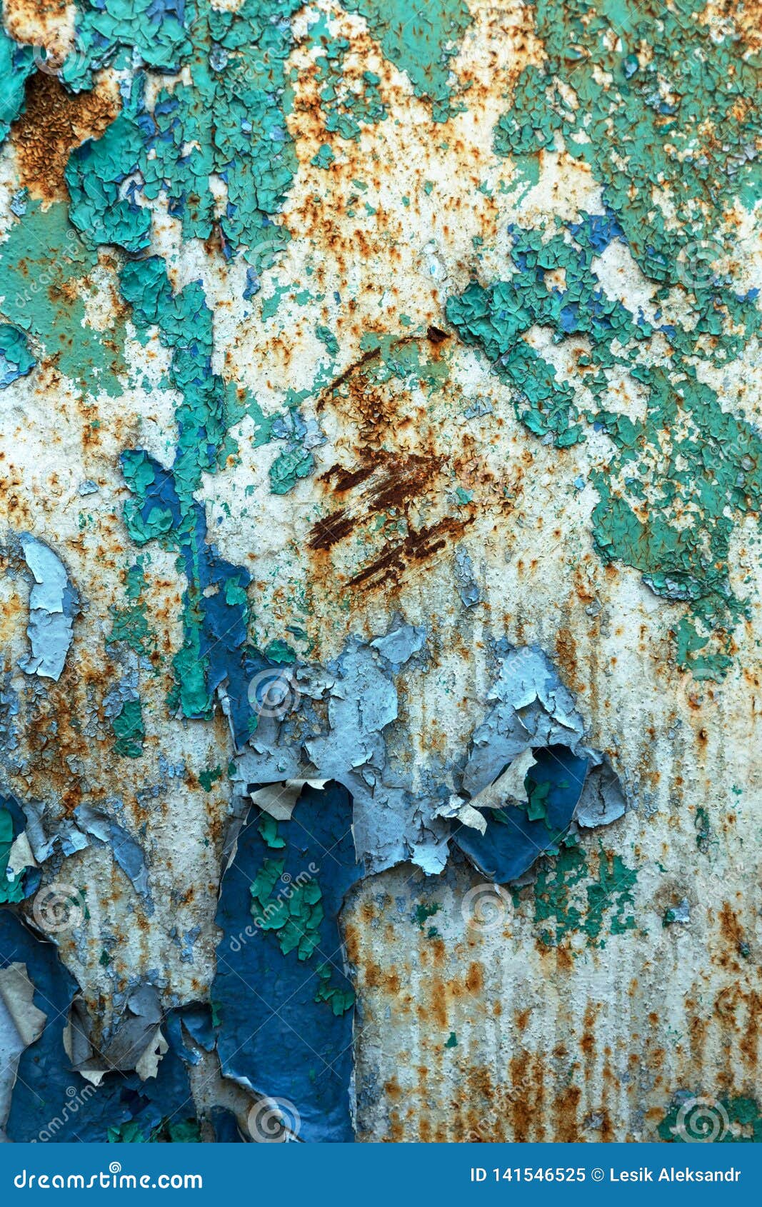Rusty Metal Wall, Old Iron Sheet, Covered with Rust with Multicolored