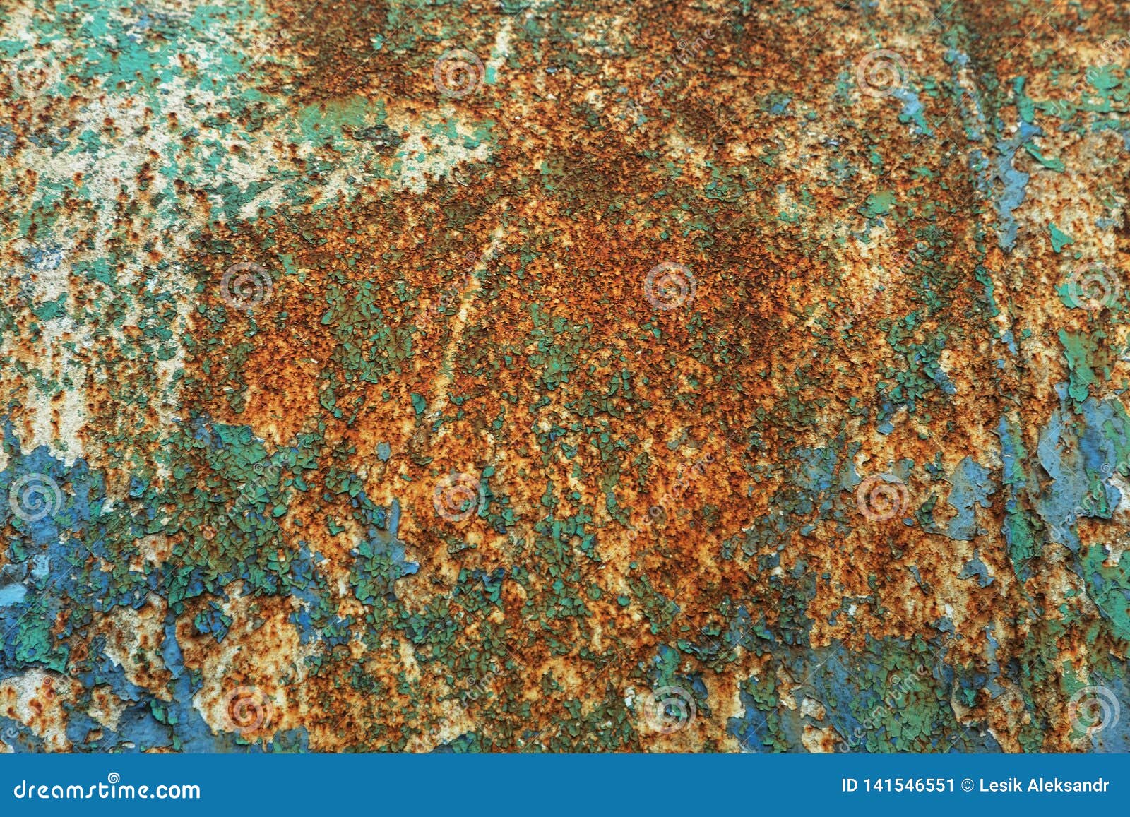 Rusty Metal Wall, Old Iron Sheet, Covered with Rust with Multicolored