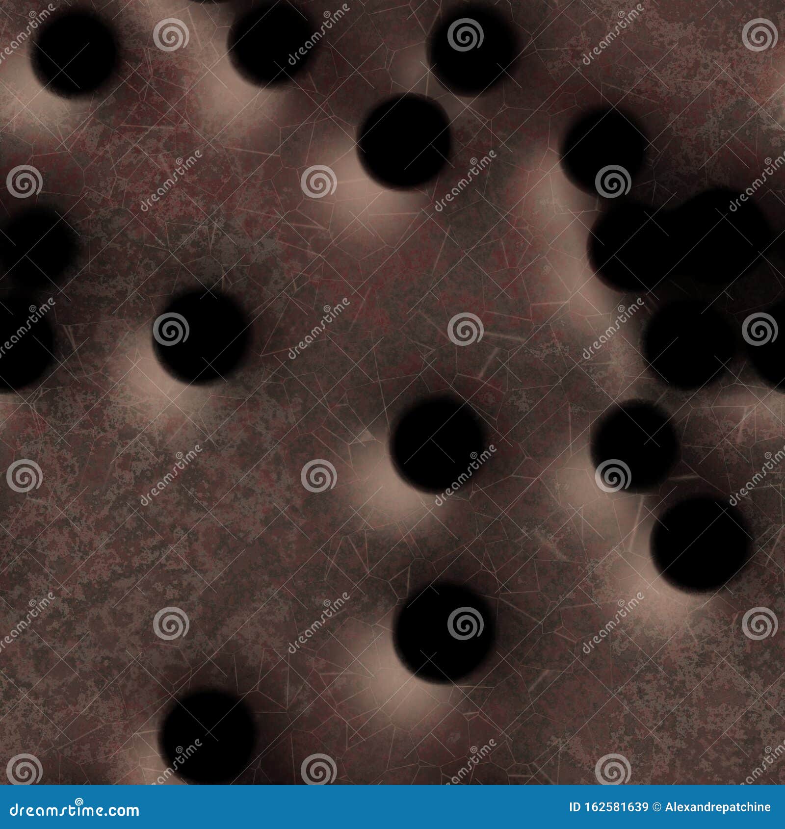 Rusty Metallic Surfaces Perforated with Bullet Holes, Seamless Patter