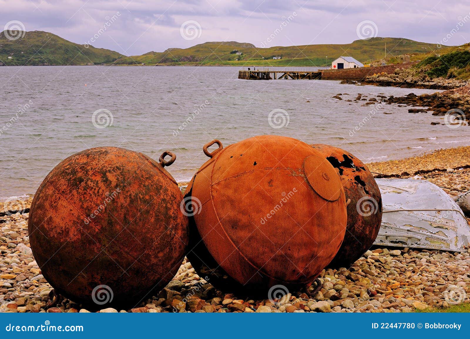 Rusting Buoys Achiltibuie Highlands Royalty Free Stock Image