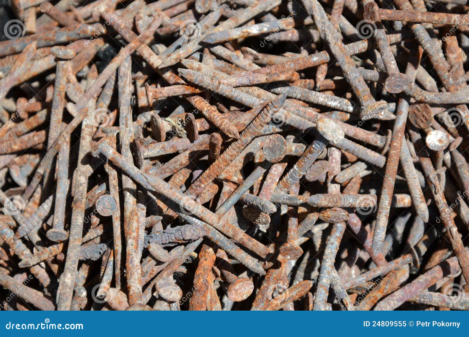 Rusty nails stock image. Image of object, amazing, nail 24809555
