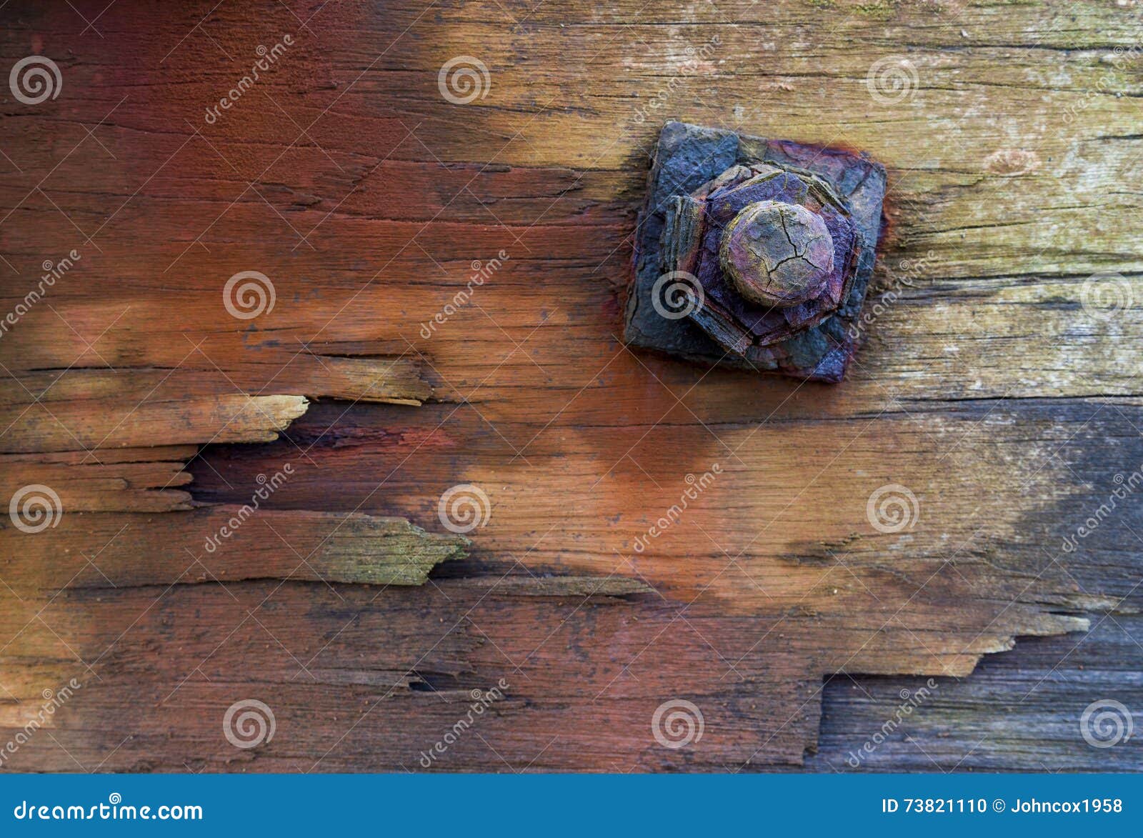 Rusty nut and bolt. stock photo. Image of wood, texture 73821110