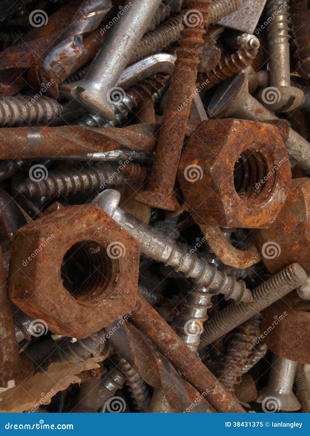 Rusty nuts and bolts. stock image. Image of carpentry 38431375