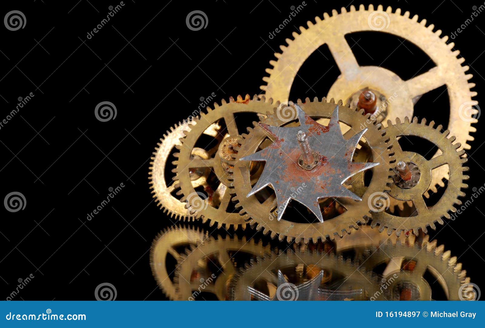 Rusty Old Gears from a Clock Stock Image Image of engineering, retro