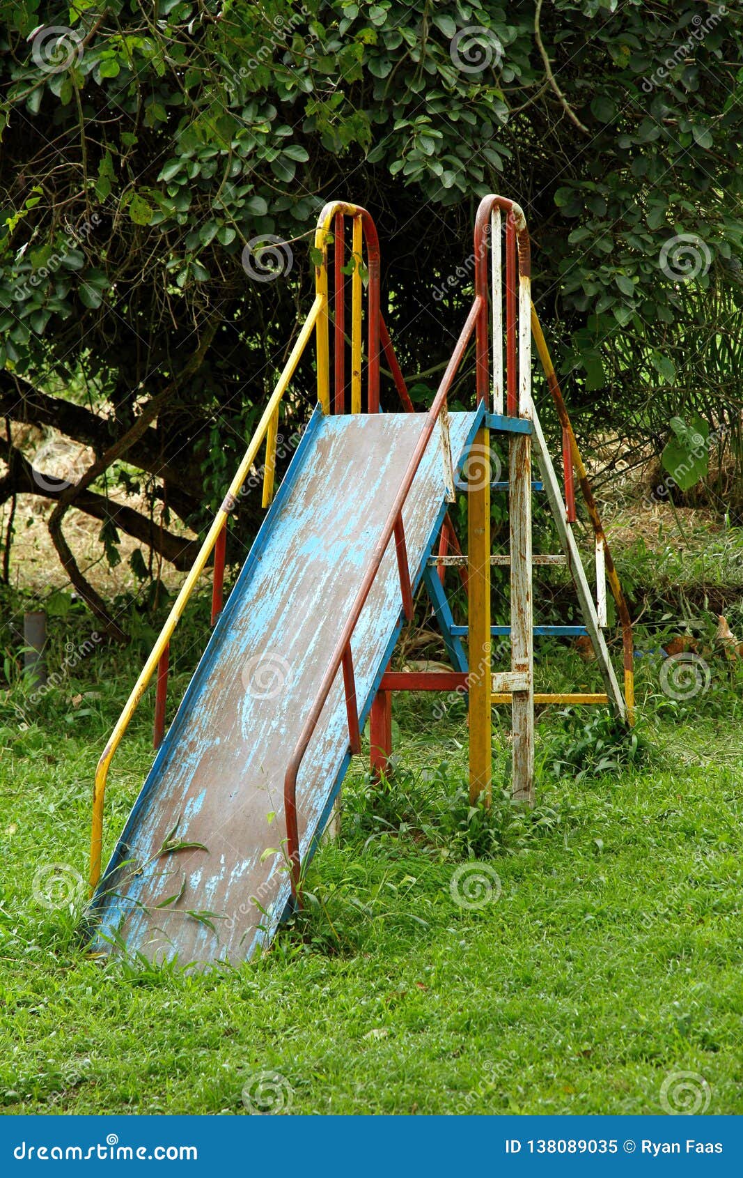 Rusty Old Metal Playground Slide Stock Image Image Of Paint Retro