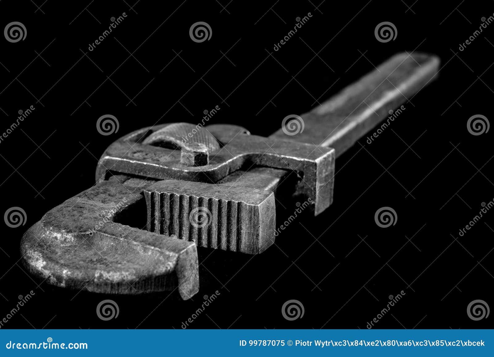 Rusty, Old Keys. Hydraulic Keys on a Black Table in a W Stock