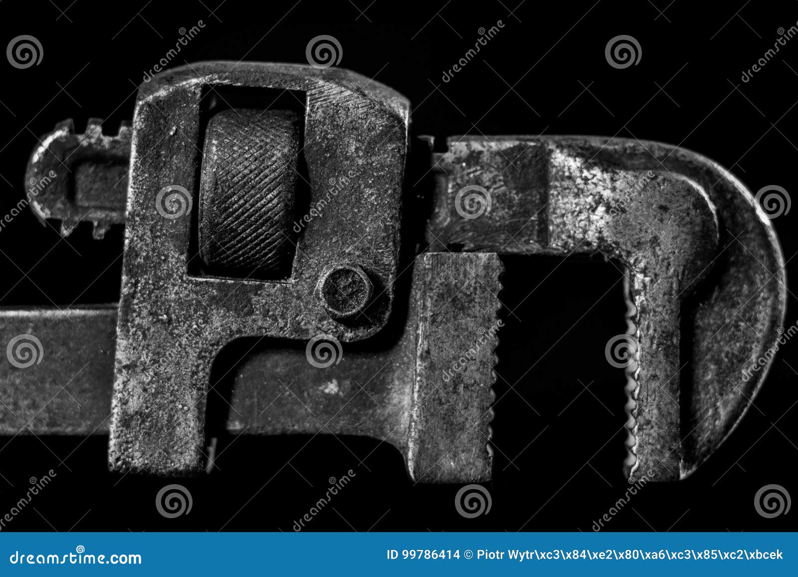Rusty, Old Keys. Hydraulic Keys on a Black Table in a W Stock