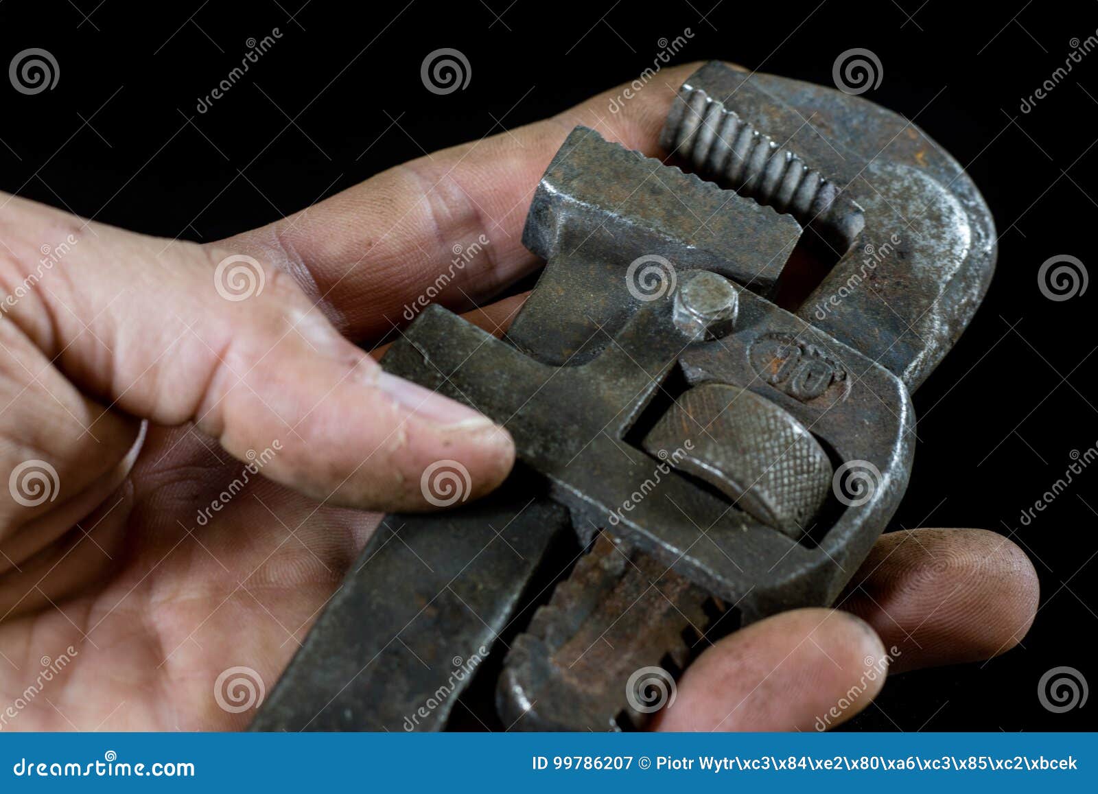 Rusty, Old Keys. Hydraulic Keys on a Black Table in a W Stock
