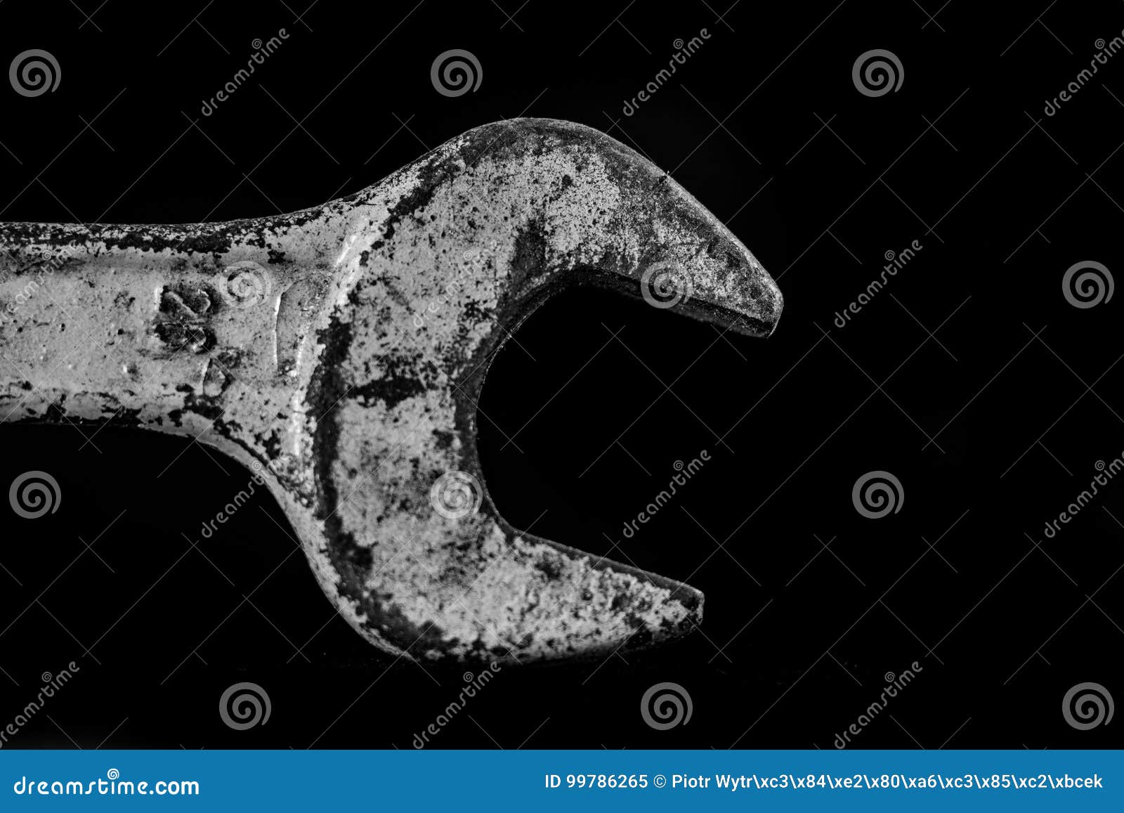 Rusty, Old Keys. Hydraulic Keys on a Black Table in a W Stock