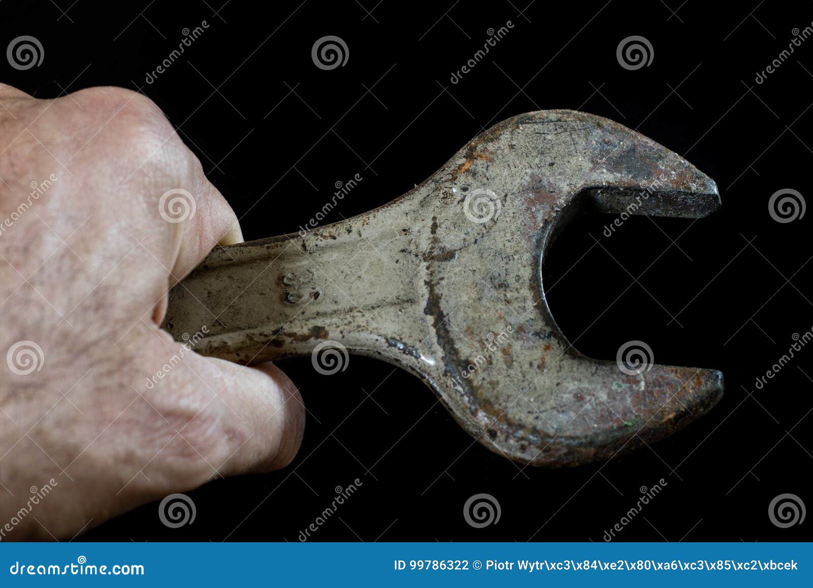 Rusty, Old Keys. Hydraulic Keys on a Black Table in a W Stock