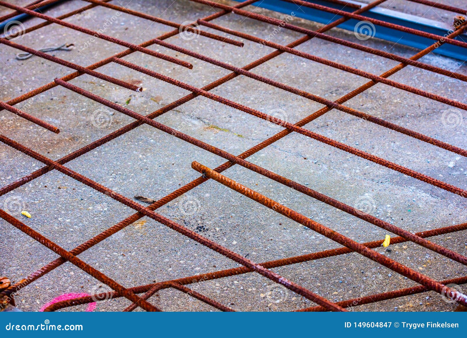 Rusty Rebar Prepared for Concrete Pouring Stock Image Image of rail