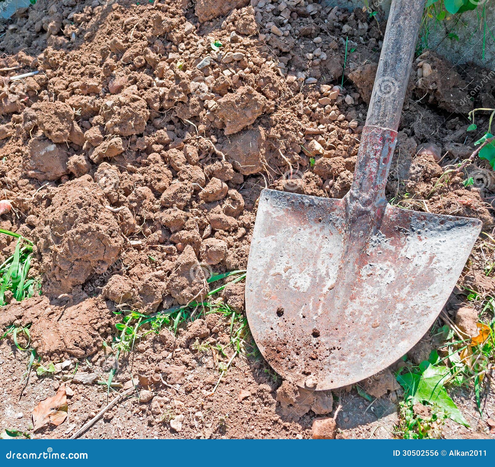 Rusty shovel stock photo. Image of close, rural, lawn 30502556