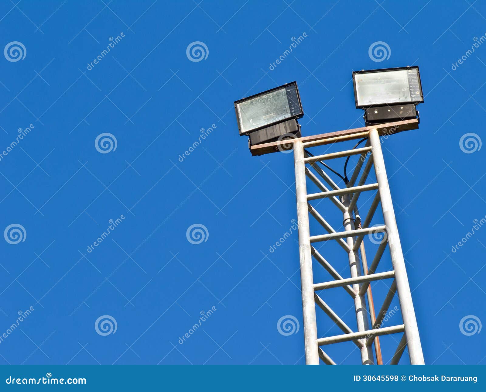 Rusty sport light stock photo. Image of electric, post 30645598