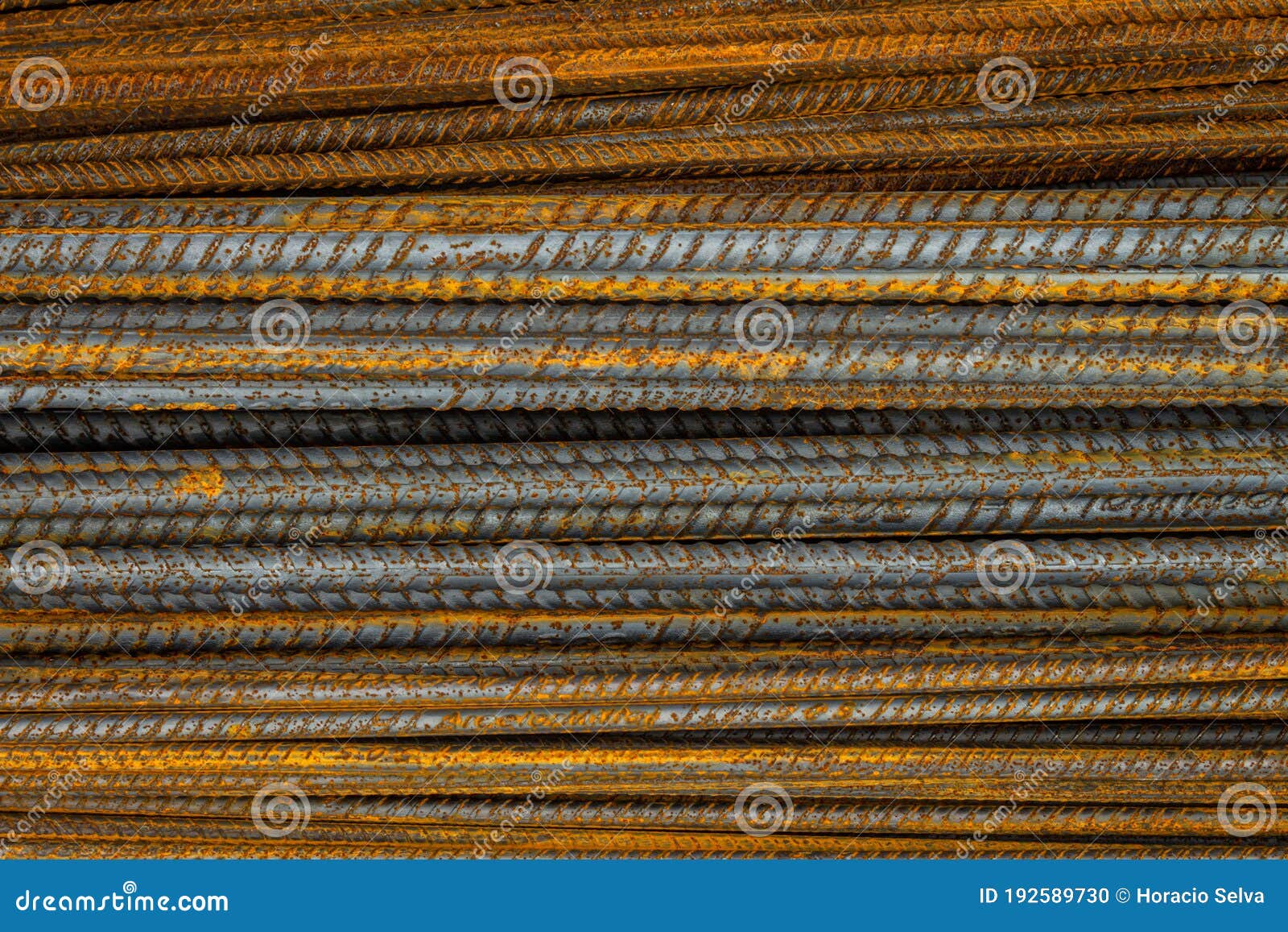 Rusty Steel Rods. Material for the Construction of Buildings and Houses
