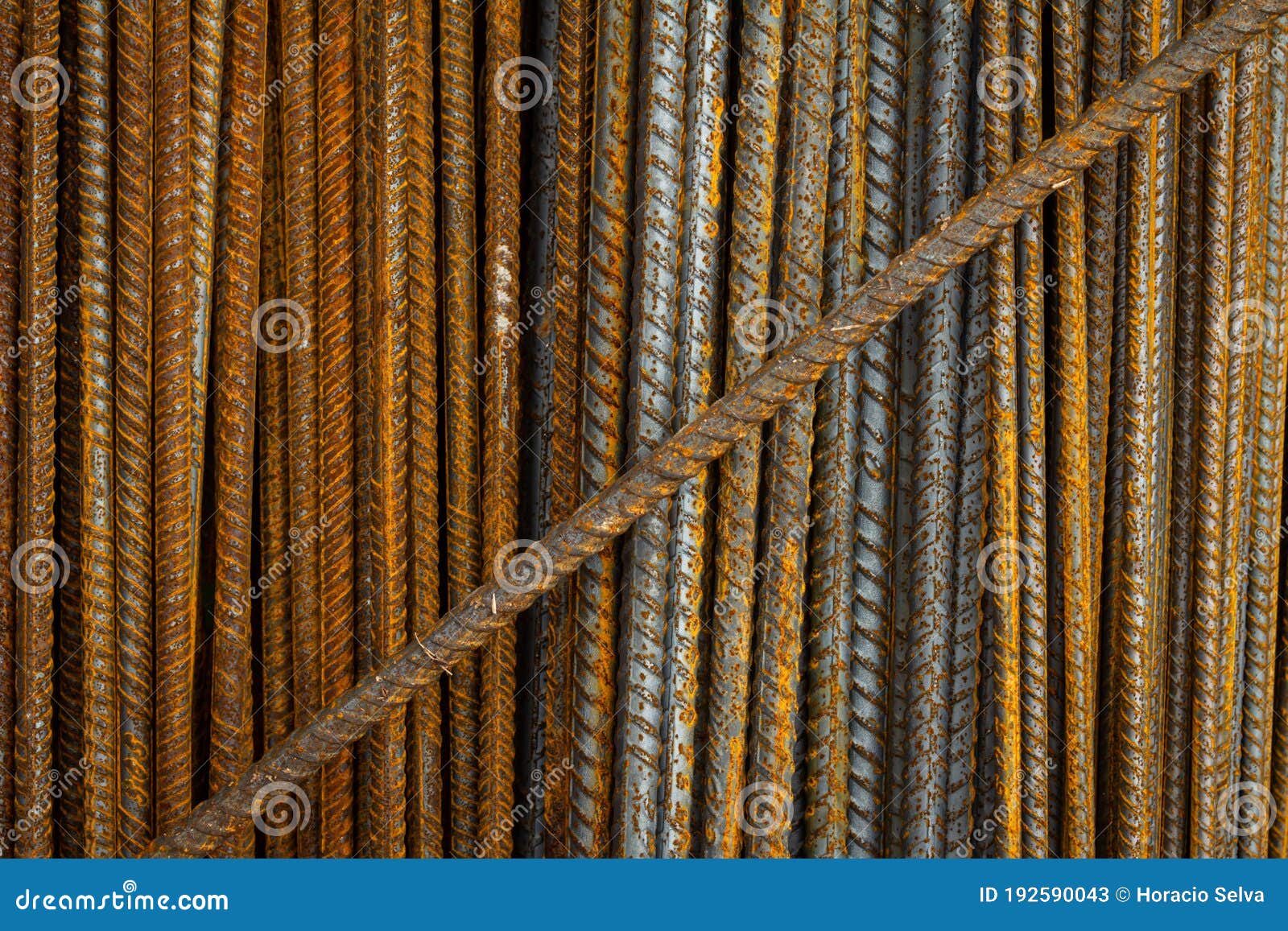 Rusty Steel Rods. Material for the Construction of Buildings and Houses