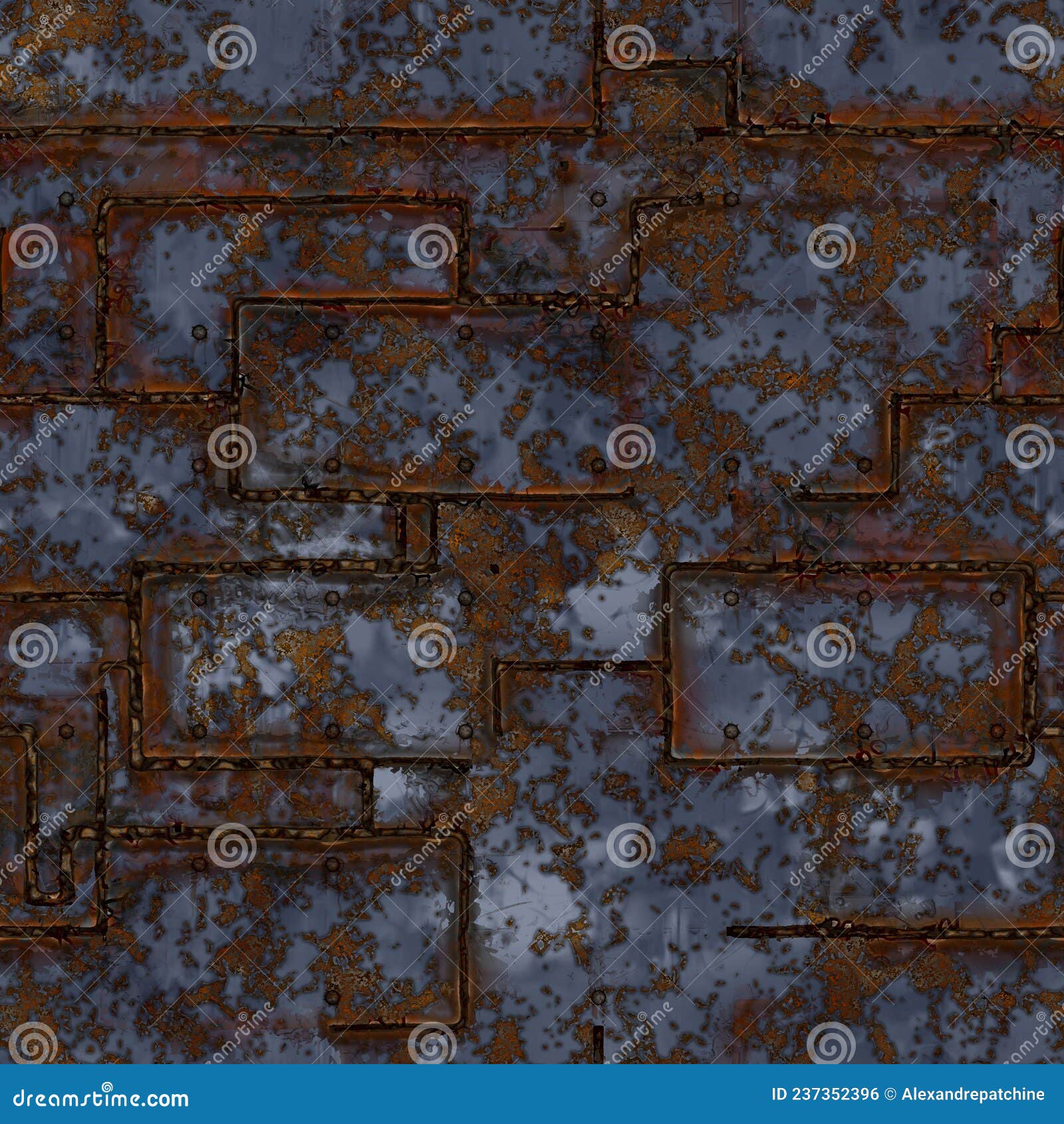 Rusty Welded Metal Plates with Alternative Panel Layout, Derelict