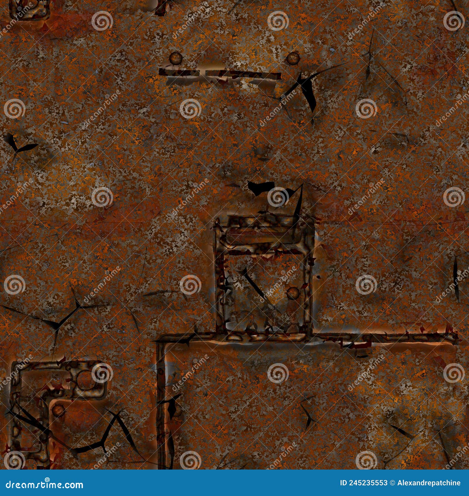 Rusty Welded Metal Plates with Alternative Panel Layout, Derelict