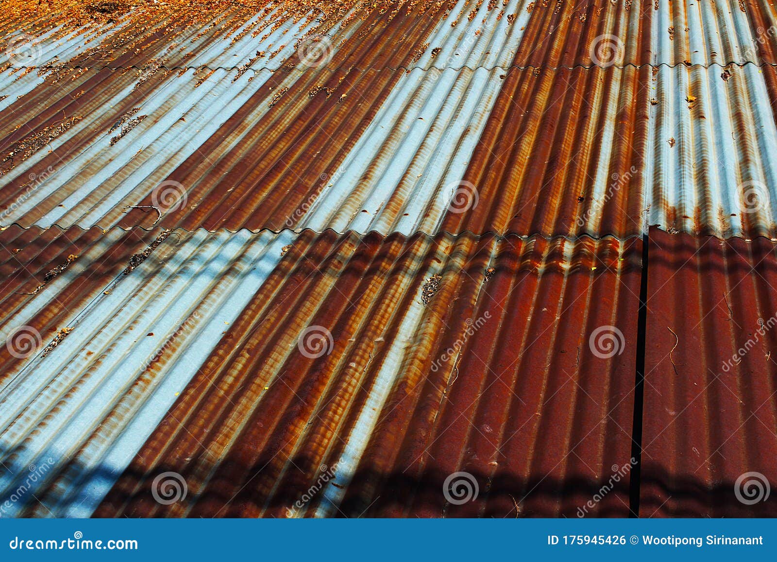 Rusty zinc roofing sheets stock photo. Image of roofing 175945426