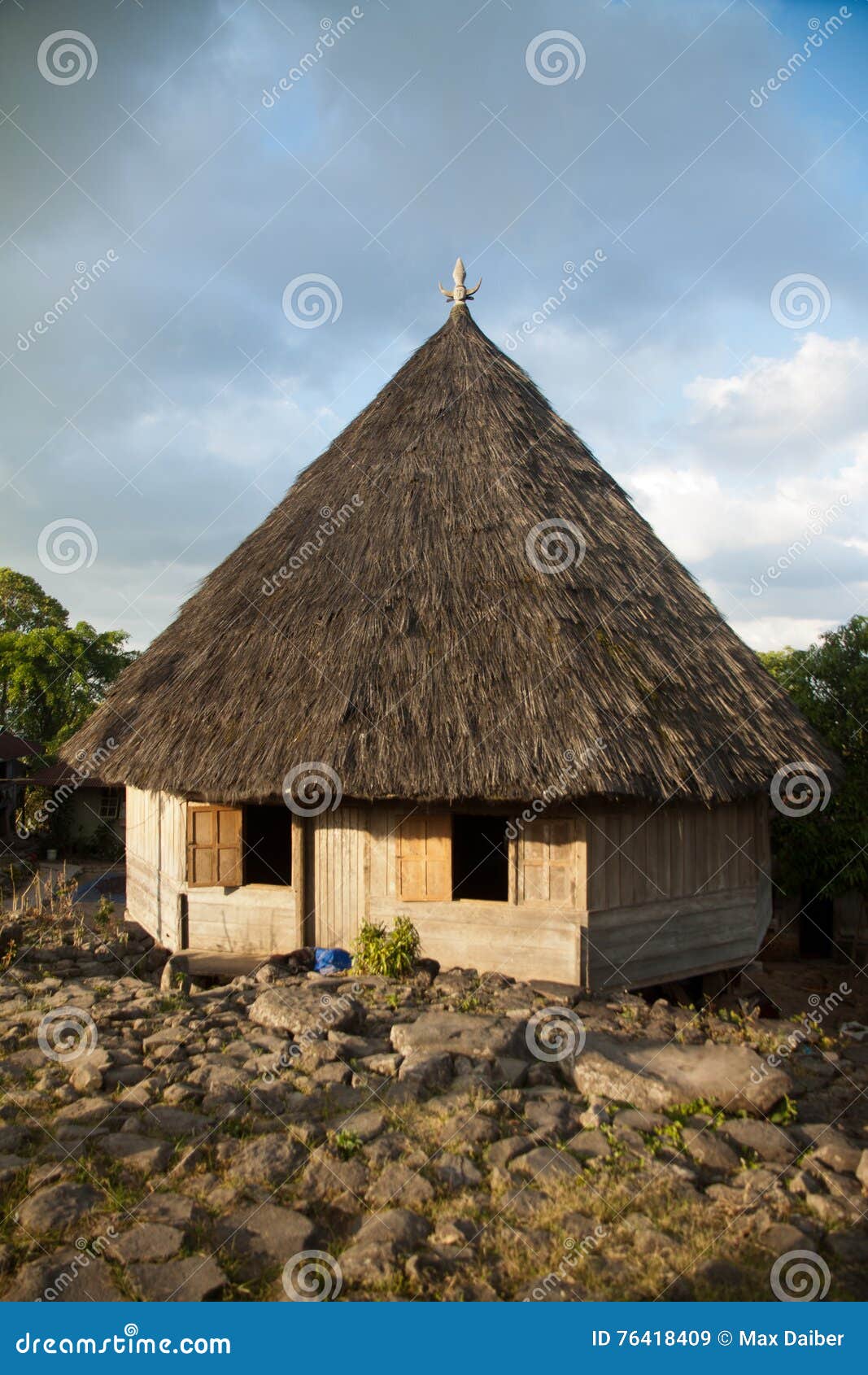 ruteng puu tradtional village, houses typical for the manggarai district in flores.
