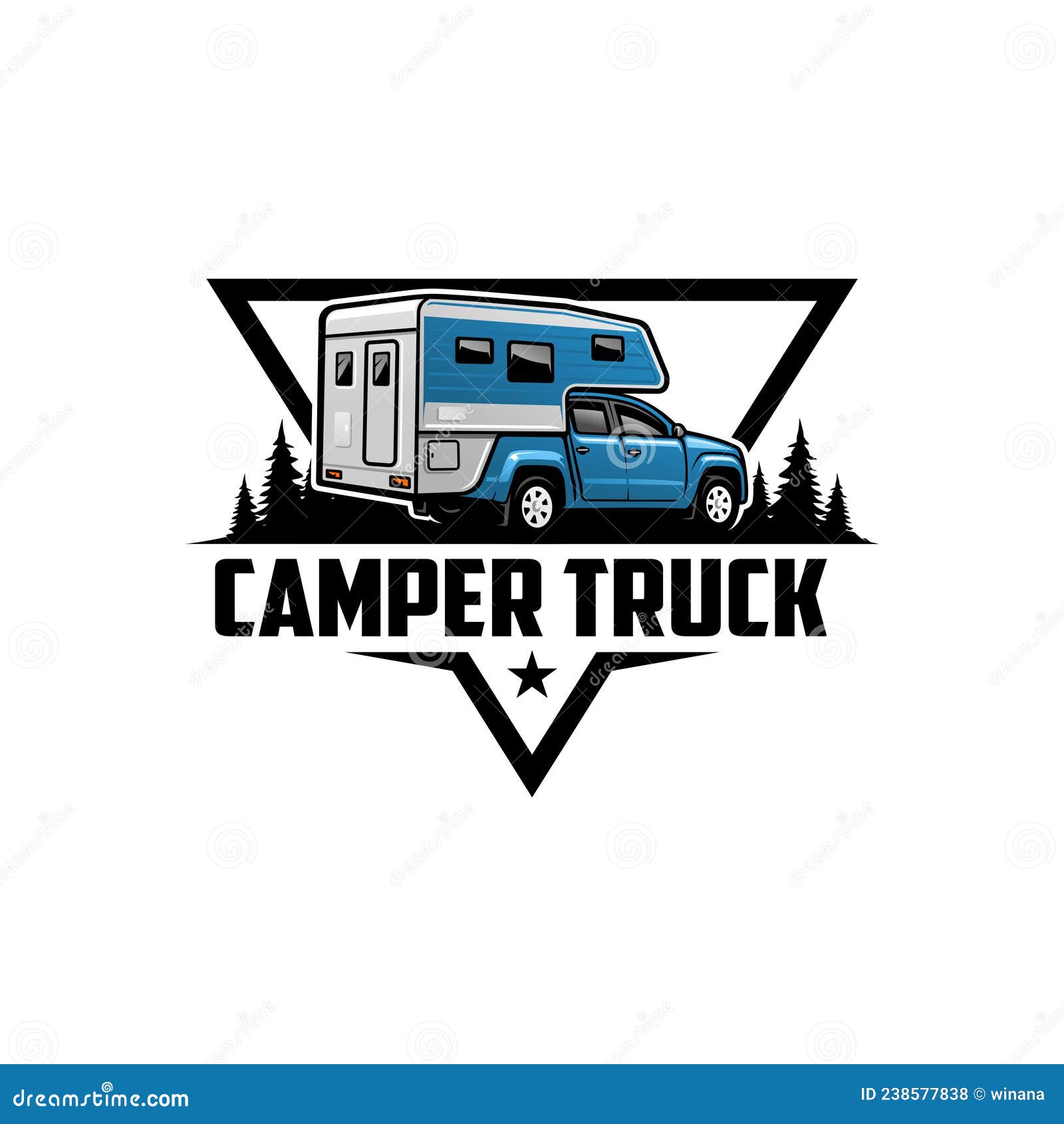 RV, Camper Truck Logo Vector Stock Vector - Illustration of pine ...