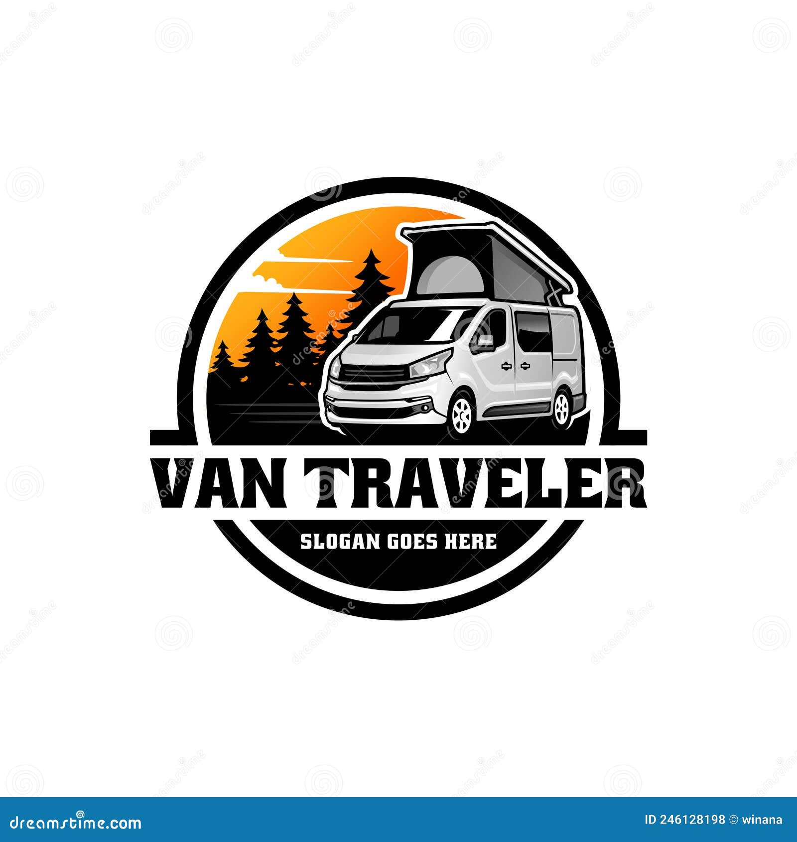 RV - Camper Van - Motor Home Logo Vector Stock Vector - Illustration of ...