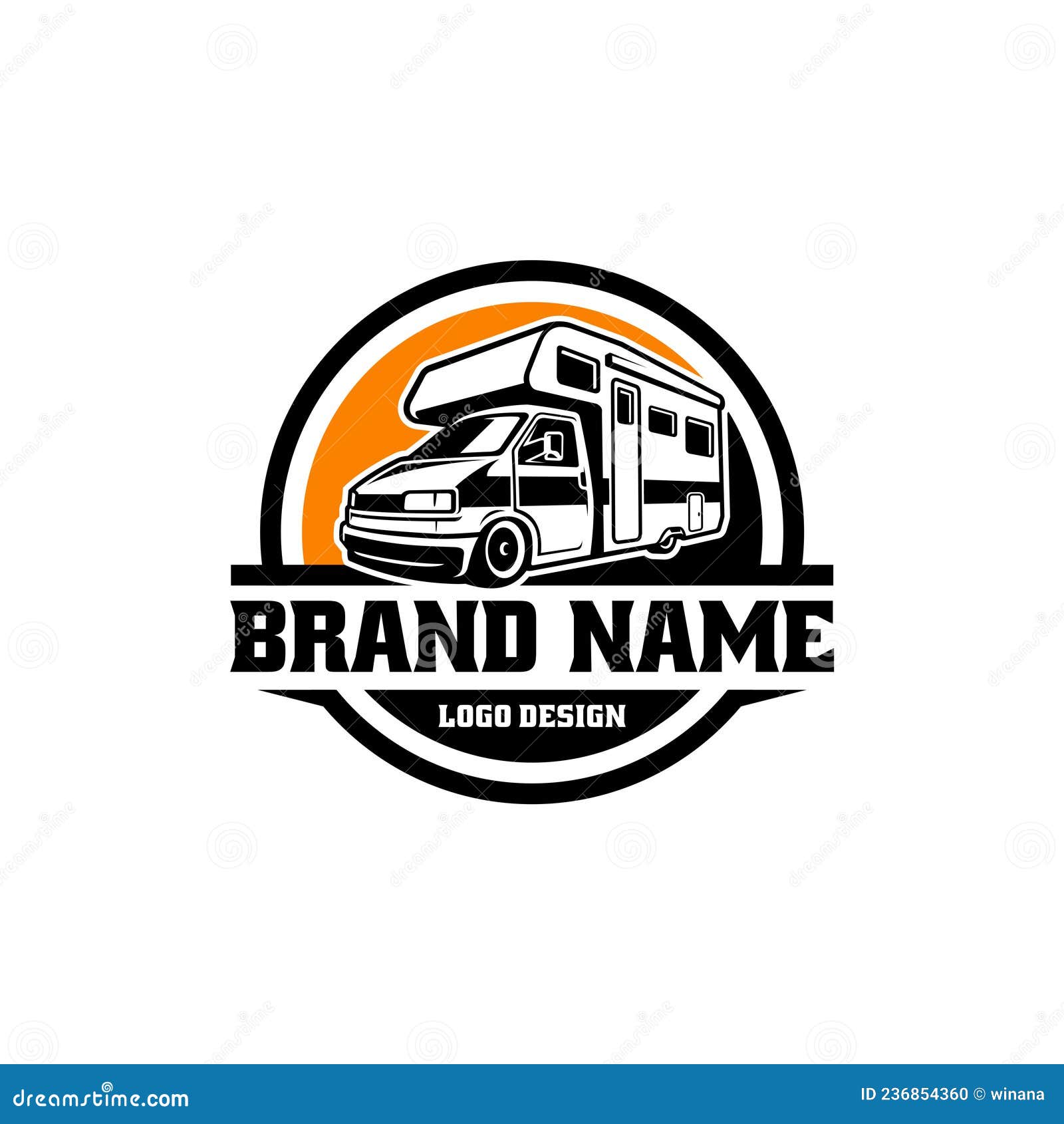 RV, Camper Van, Snail Camper Logo Vector Stock Vector - Illustration of ...