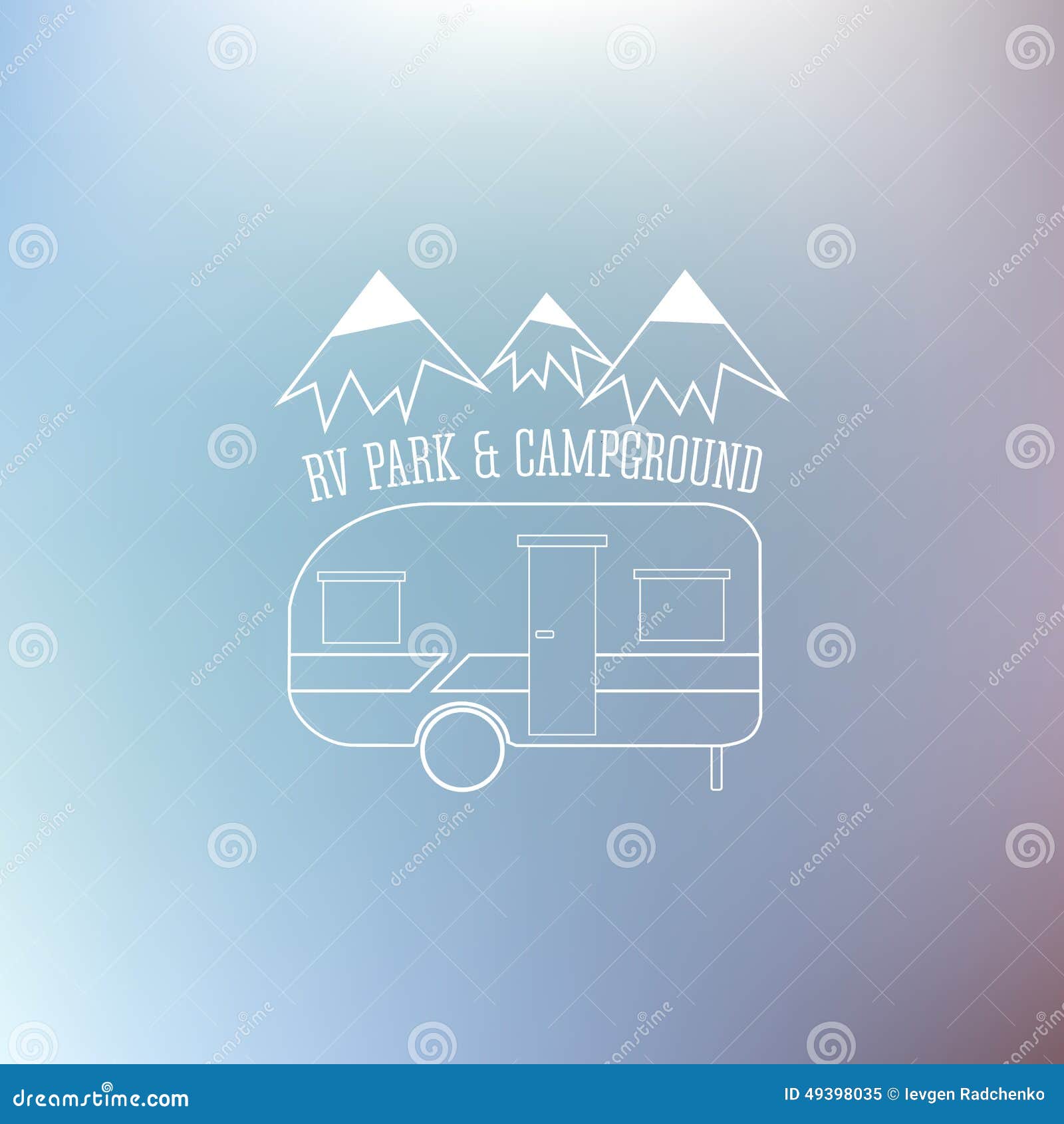 RV And Caravan Park Template On Nice Blue Background Can 