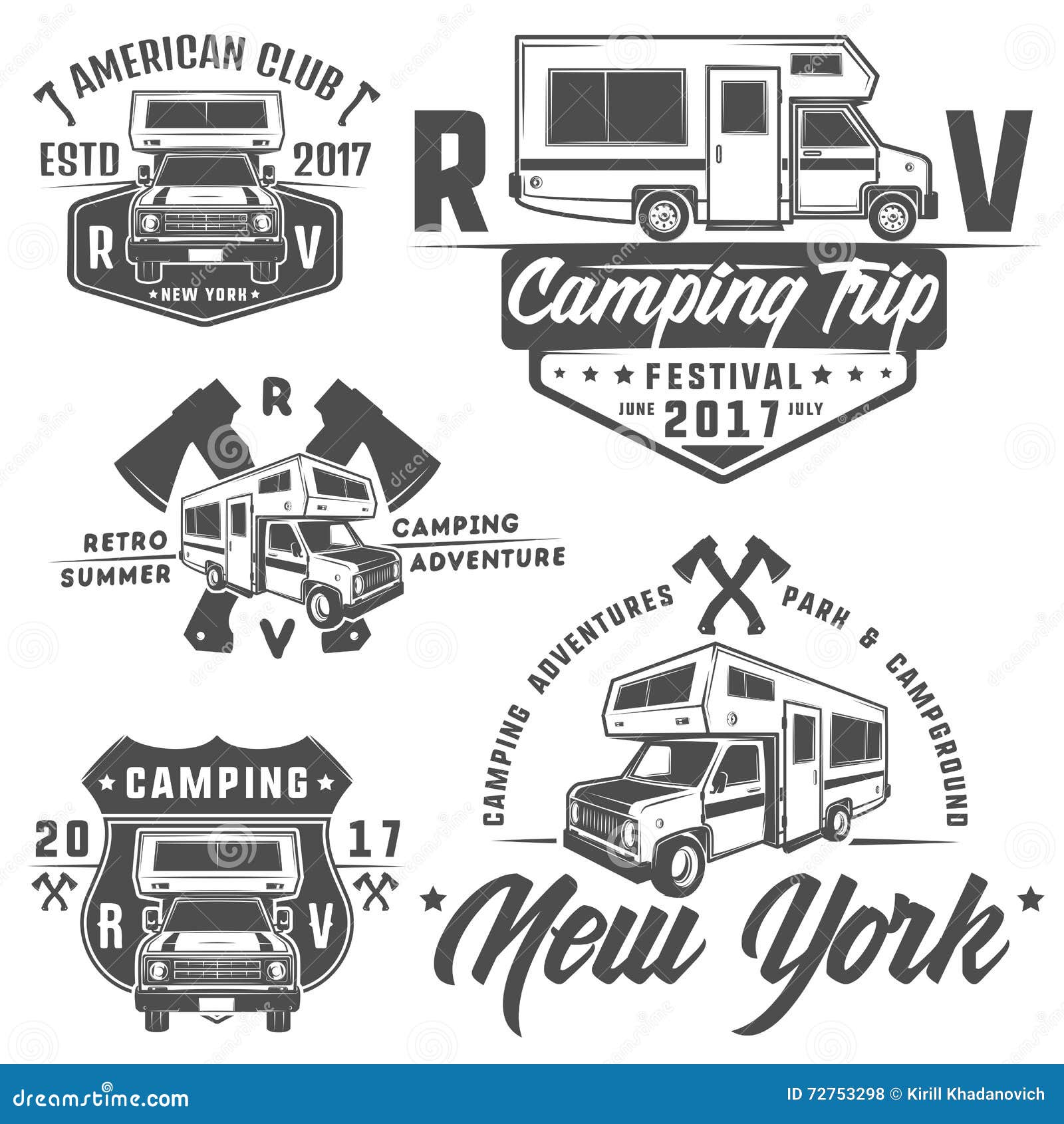 Rv Cars Recreational Vehicles Camper Vans Caravans Emblems,logo,sign ...