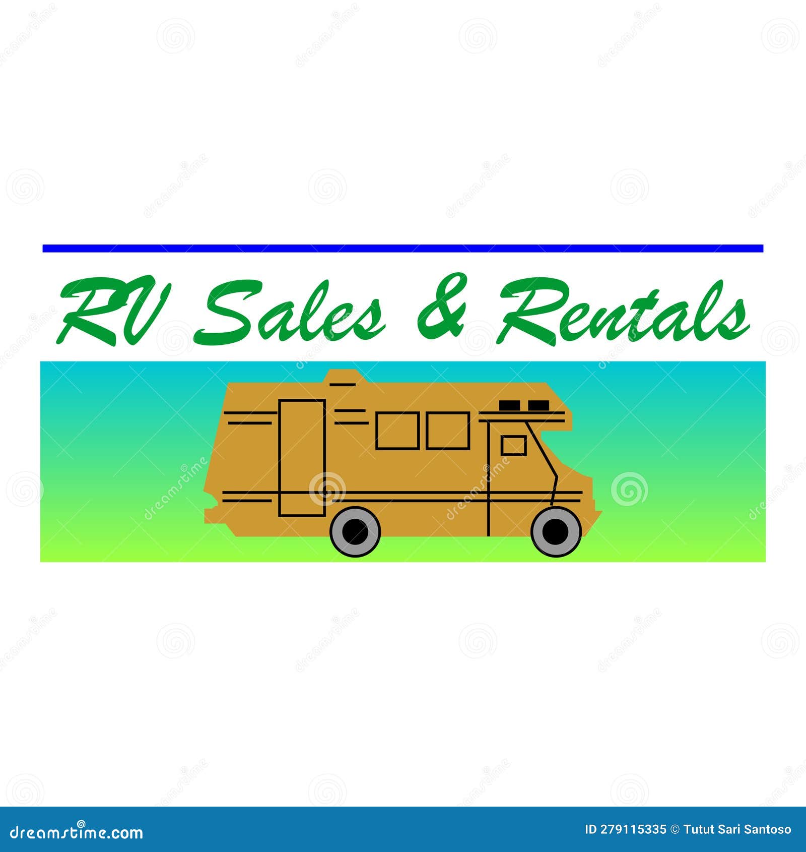 Rv Sales and Rentals Sticker Stock Vector Illustration of cartoon
