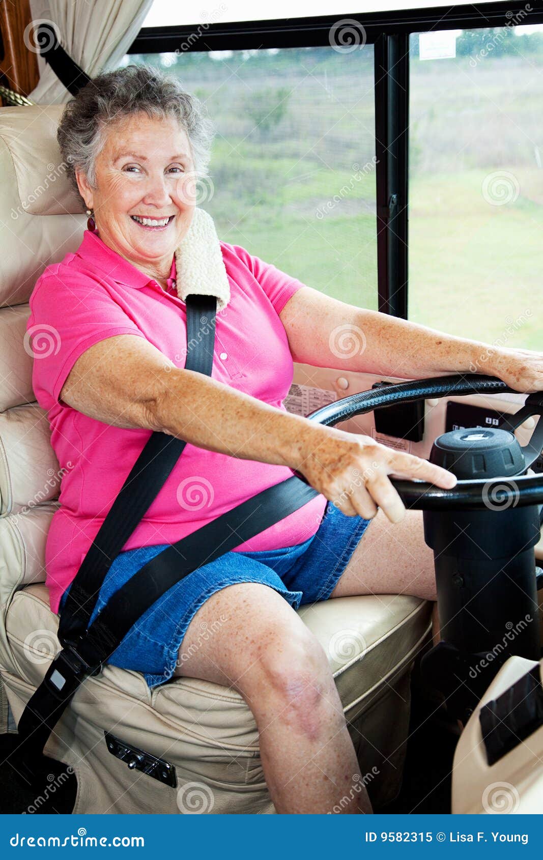 RV Senior Lady Driver Royalty Free Stock Photo - Image: 9582315