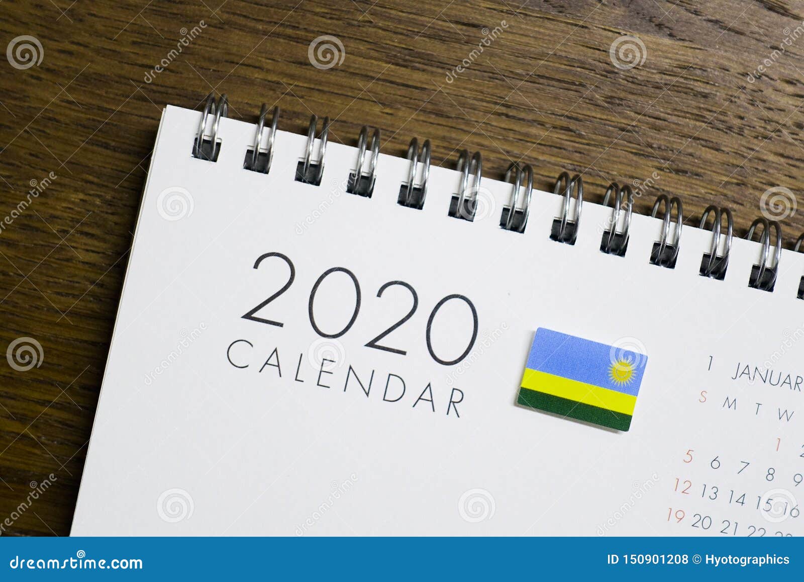Rwanda Flag on 2020 Calendar Stock Photo - Image of agenda, political