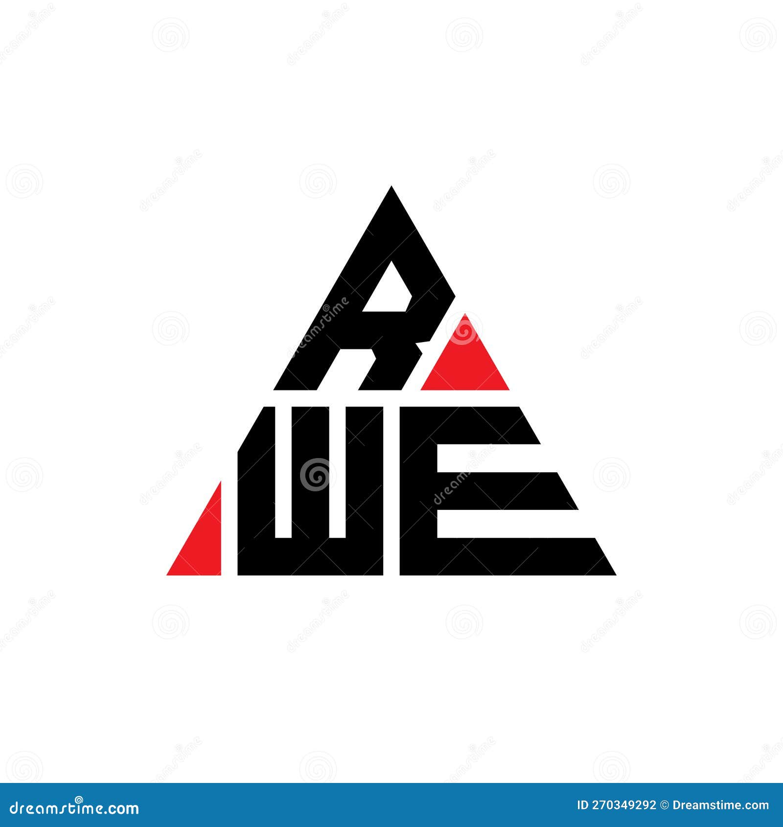 rwe triangle letter logo  with triangle . rwe triangle logo  monogram. rwe triangle  logo template with red